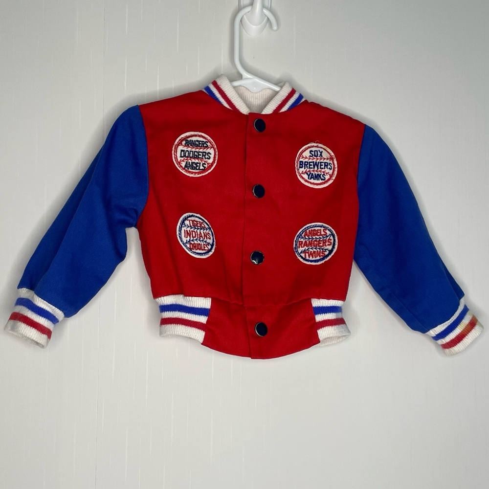 Vintage Major League Baseball Jacket Color Block 70s
12 Teams Snap FLAWS 18M USA